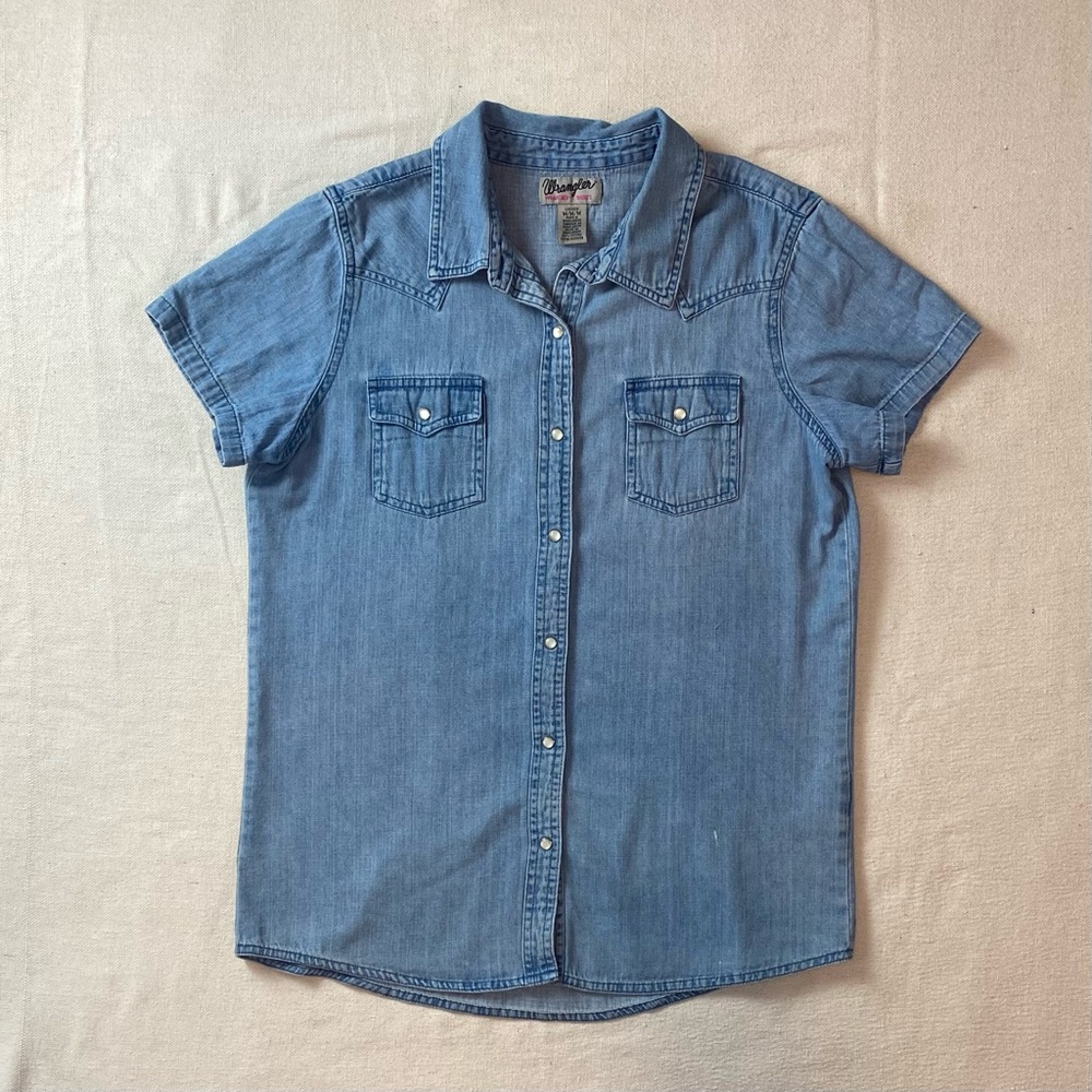 Wrangler Blue Short Sleeve Denim Shirt